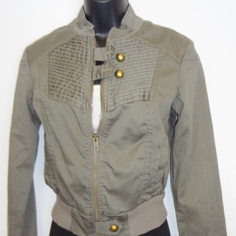 Women's Gentle Fawn Size S Khaki Full Zip Long Sleeve Utility Jacket